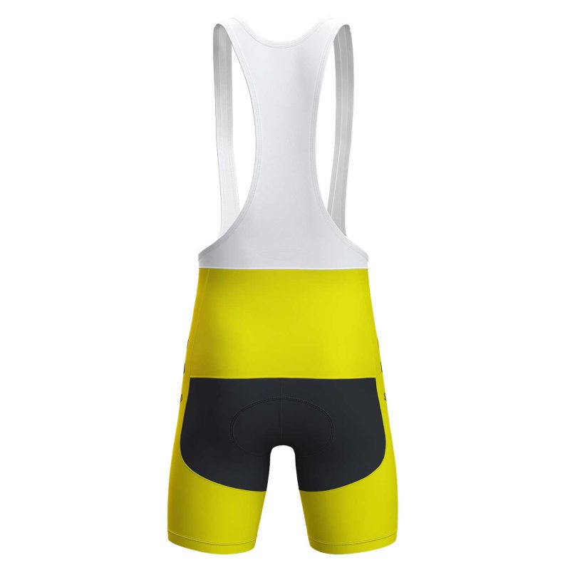 mens cycling shorts set Yellow back