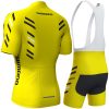 mens cycling jersey set Yellow back