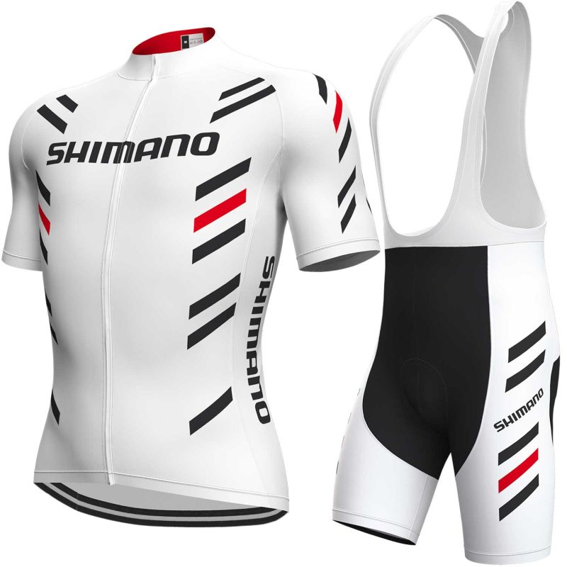 cycling jersey set men white front