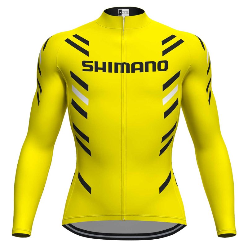 men long sleeve jersey cycling yellow front