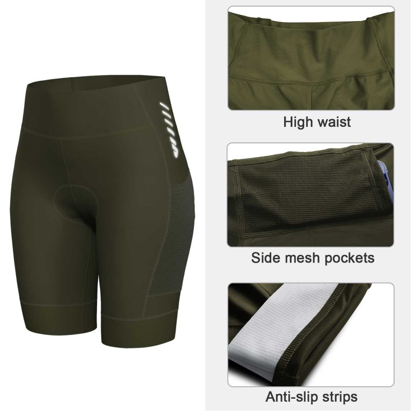 wulibike-new-upgraded-women-cycling-shorts-with-pocket-olive-green-w2014-features