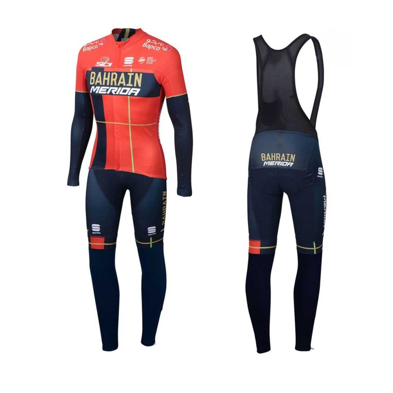 Bahrain Merida 2019 Cyclin Kit Long Sleeve Red front