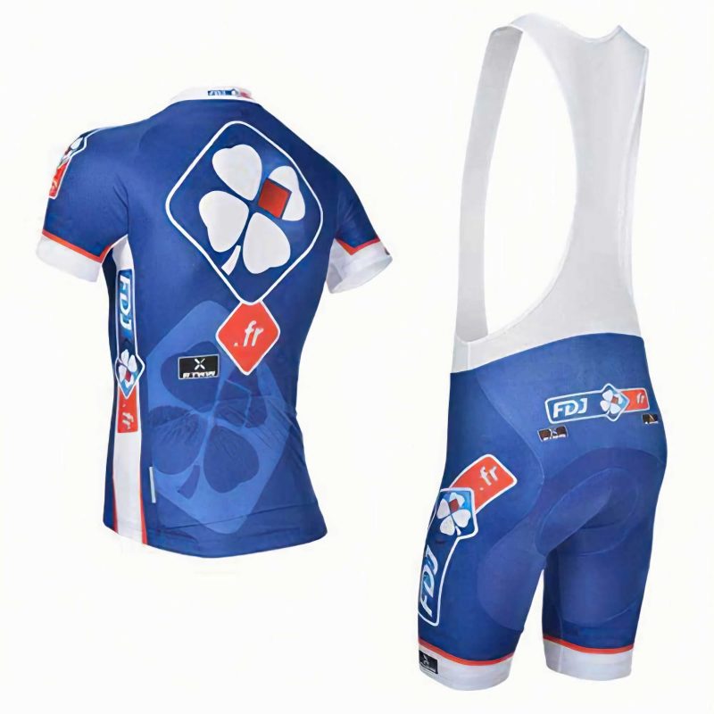 cycling kit for men cycling jersey set FDJ Team 2014 back
