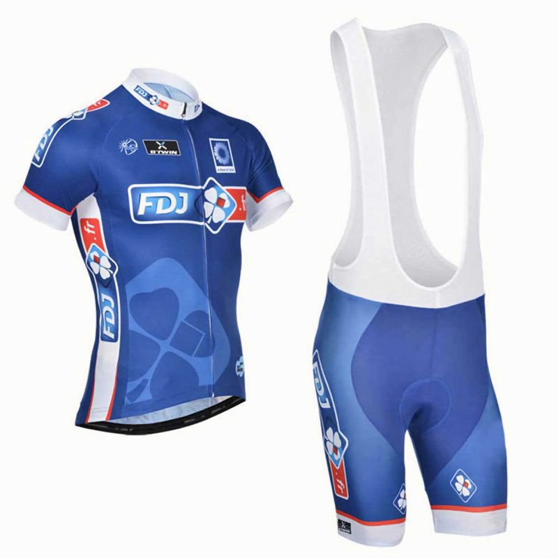 cycling kit for men cycling jersey set FDJ Team 2014 front
