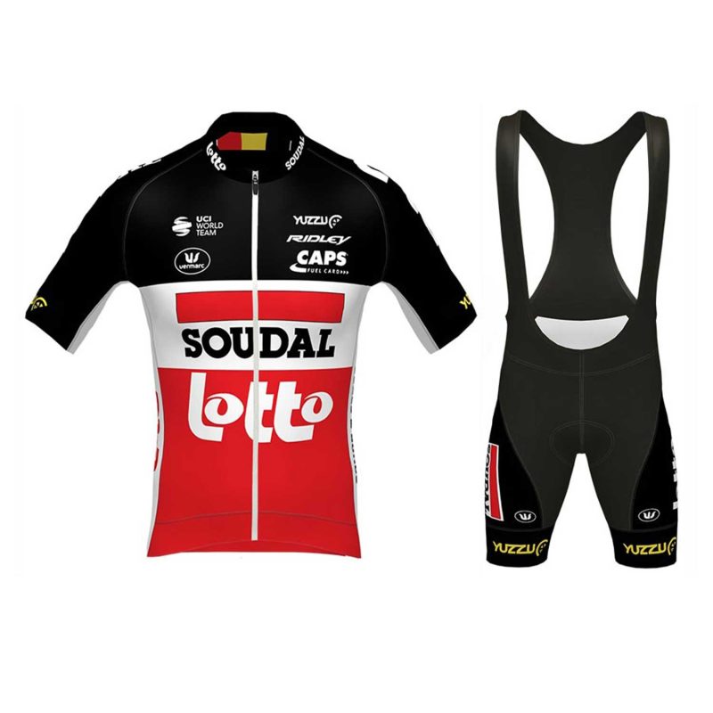 CJ248 mens team cycling kit jersey and bib front