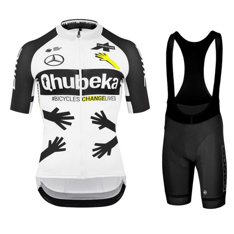 CJ385 men cycling apparel short sleeve kit front Qhubeka Team 2021