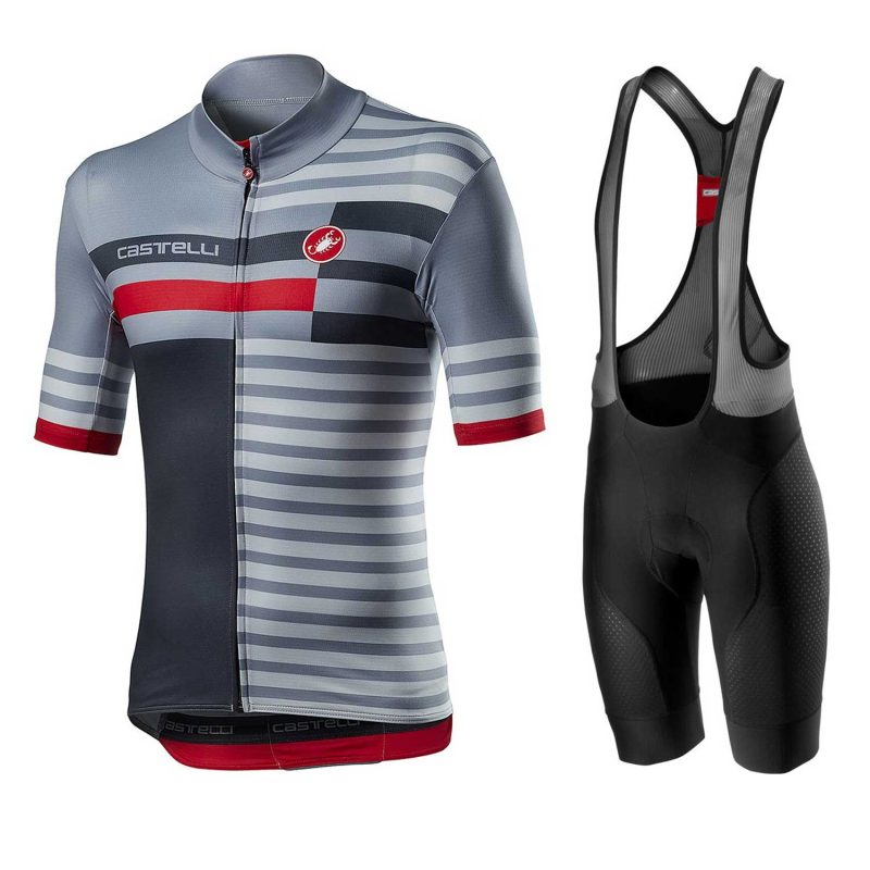 mens cycling professional kit Castelli Team 2022 GREY front