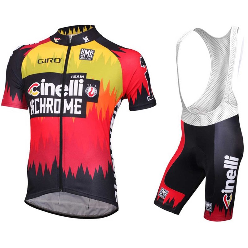 Cinelli Chrome 2016 RED BLACK mens cycling kit FRONT