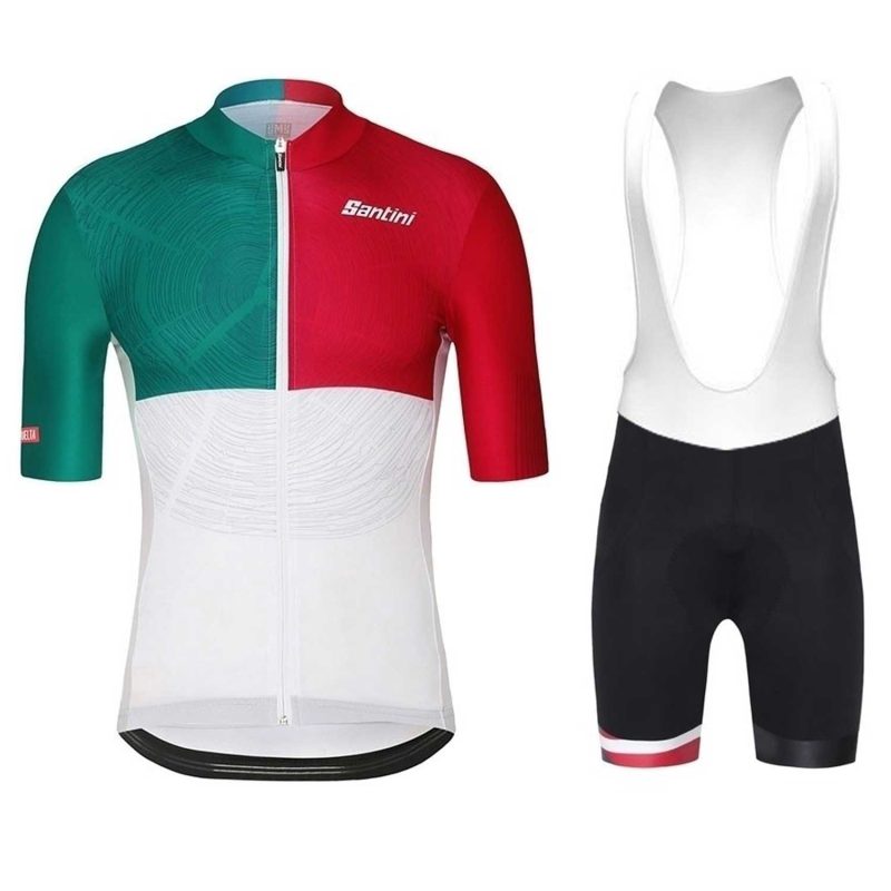 CJ415 men cycling apparel short sleeve kit front Santini Euskadi 2018