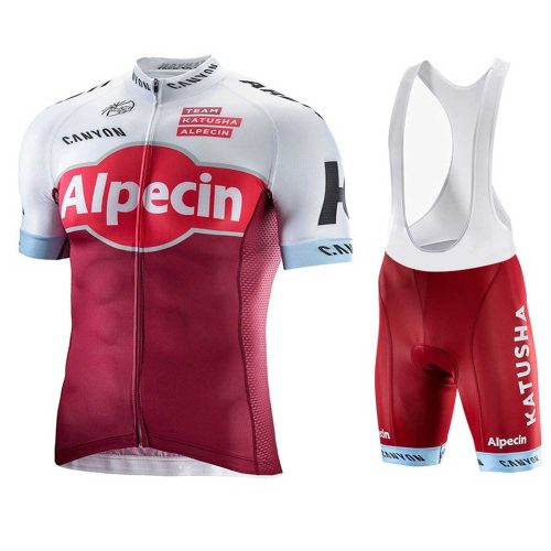 CJ429 team cycling kit men short sleeve front katusha alpecin 2018