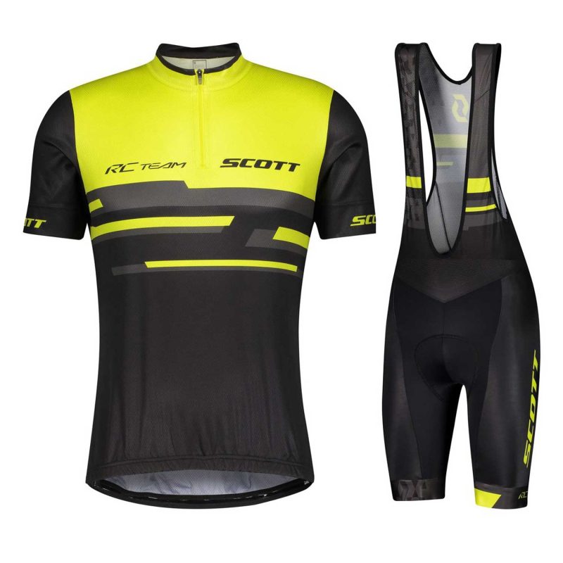 bike kit men Scott RC Team 2022 BLACK YELLOW front