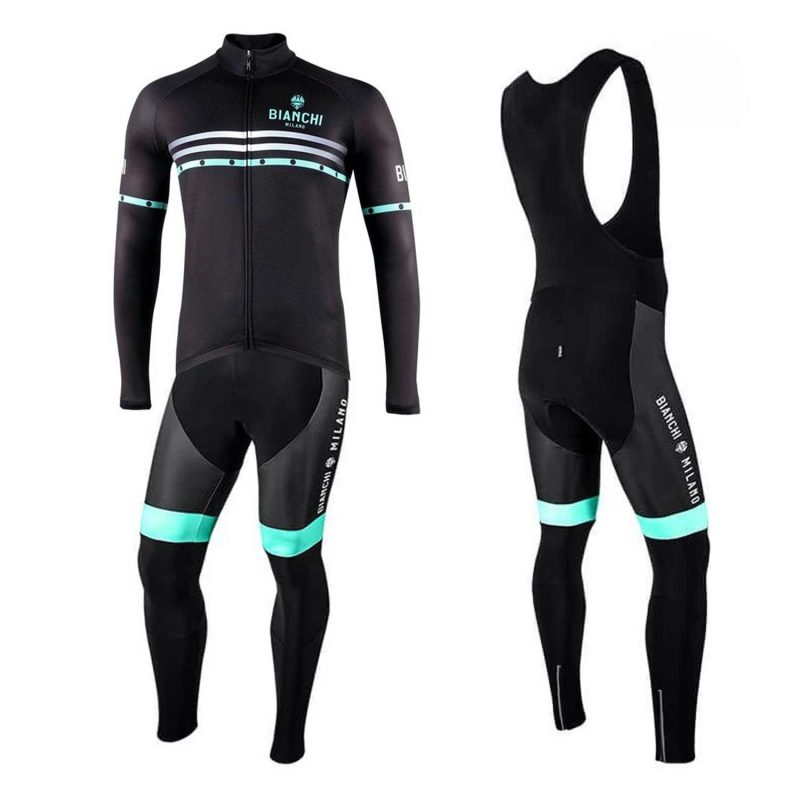 Bianchi Milano Piantedo Black 2021 Cyclin Kit Long Sleeve front