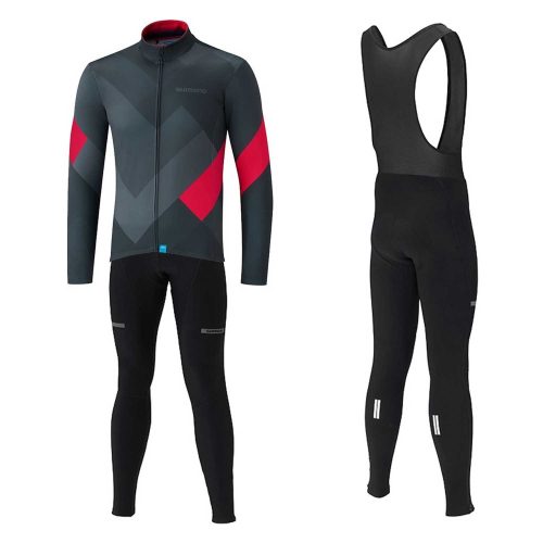 Shimano 2019 Cyclin Kit Long Sleeve Grey Red front