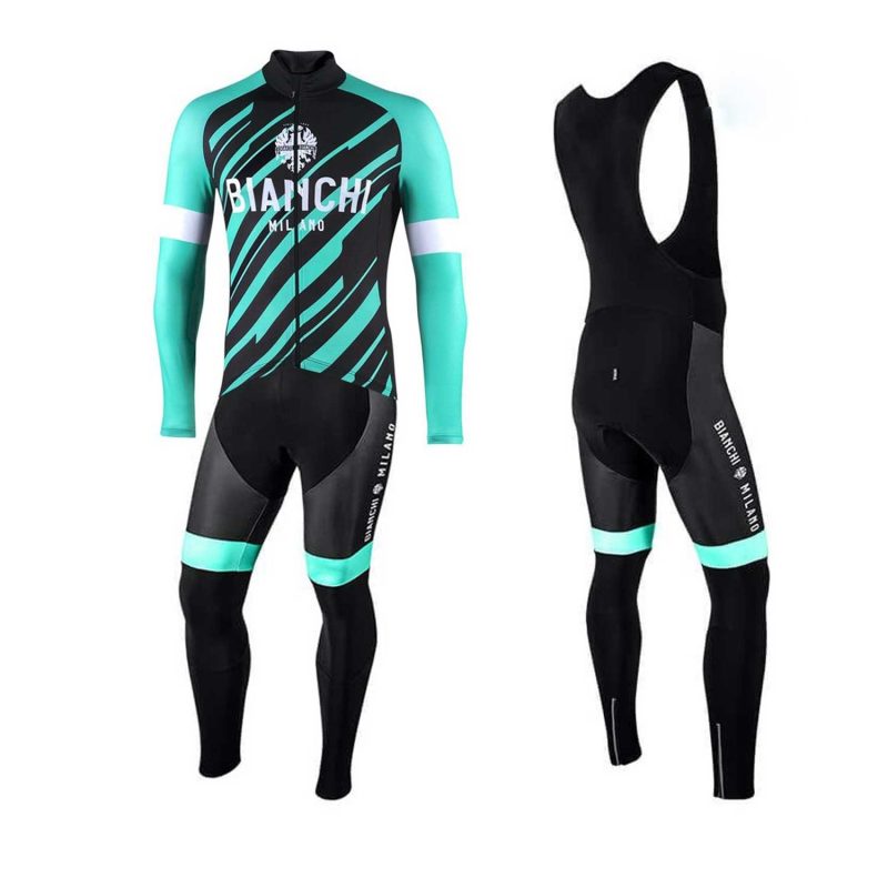 Bianchi Milano Cyclin Kit Long Sleeve Black Blue front