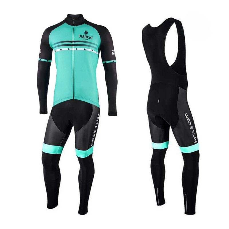 Bianchi Milano Piantedo Green Thermal 2021 Cyclin Kit Long Sleeve front