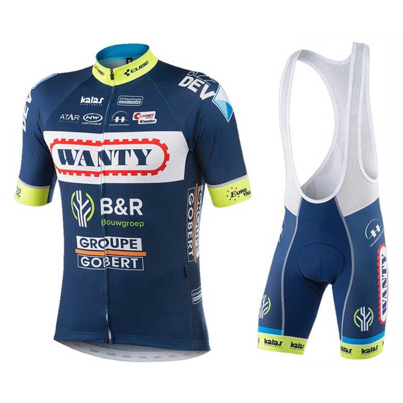 CJW031 mens team cycling kit jersey and bib front