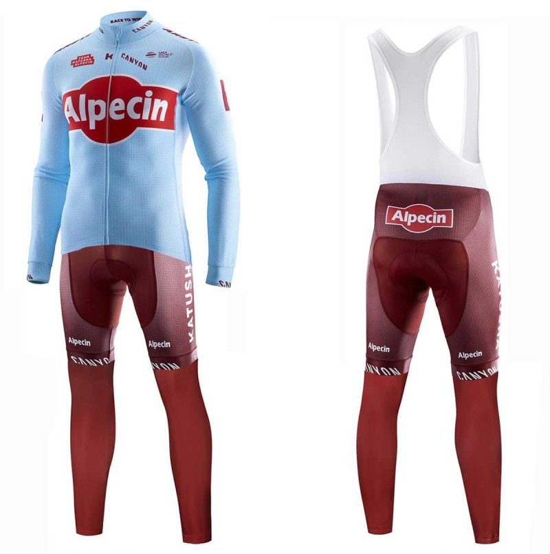 Katusha Alpecin 2019 Cyclin Kit Long Sleeve front