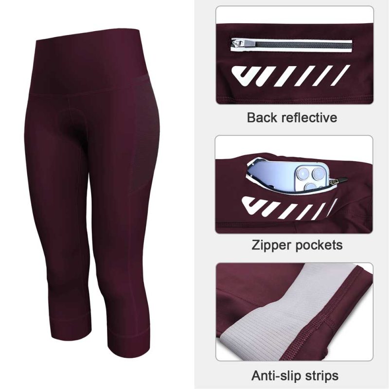 Wulibike-Women-Tights-Cycling-Pant-red-detail1