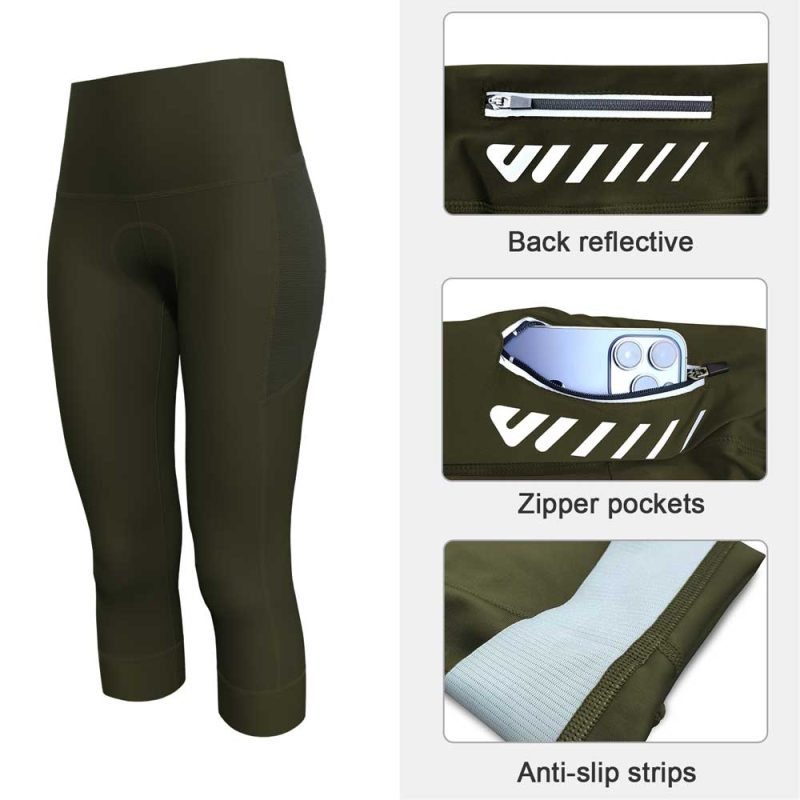 Wulibike-Women-Tights-Bicycle-Pant-green-detail1