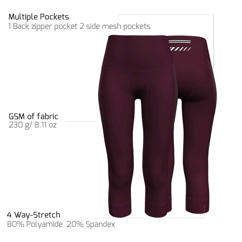 Wulibike-Women-Tights-Cycling-Pant-red-detail2