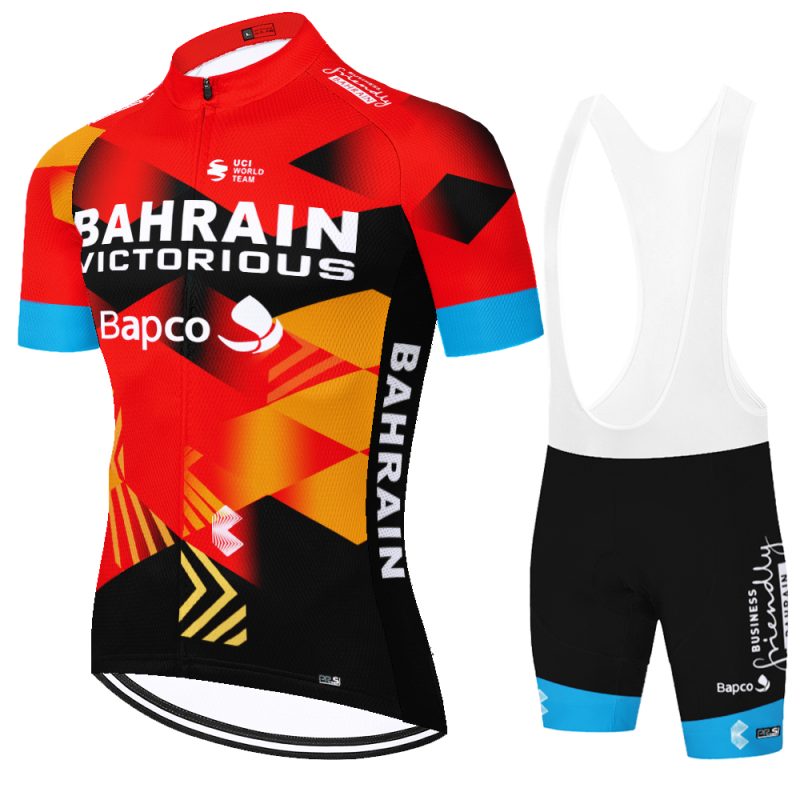 Bahrain-Victorious-2023-Cycling-Kit-front-men-red