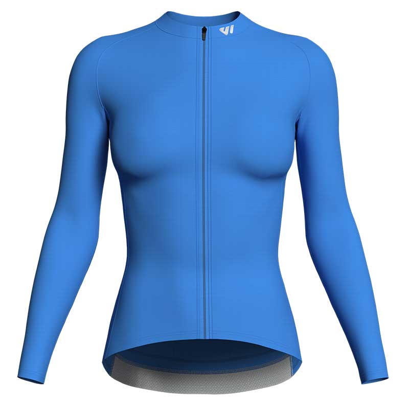 2023 Women Grace Long Sleeve Jersey blue front long sleeve cycling jersey womens