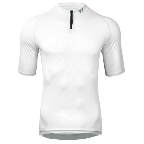 WULIBIKE-white-half-zip-cycling-jersey-front-view.