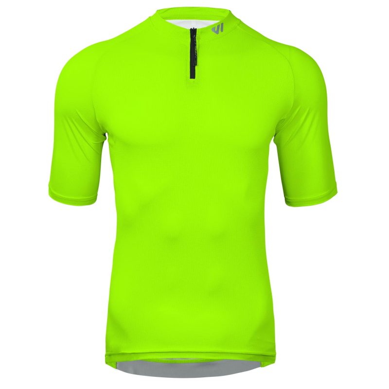 WULIBIKE-green-half-zip-cycling-jersey-front-view.