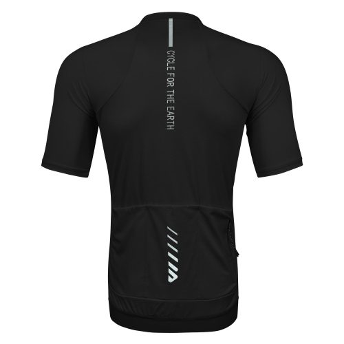 WULIBIKE-black-half-zip-cycling-jersey-back-view.