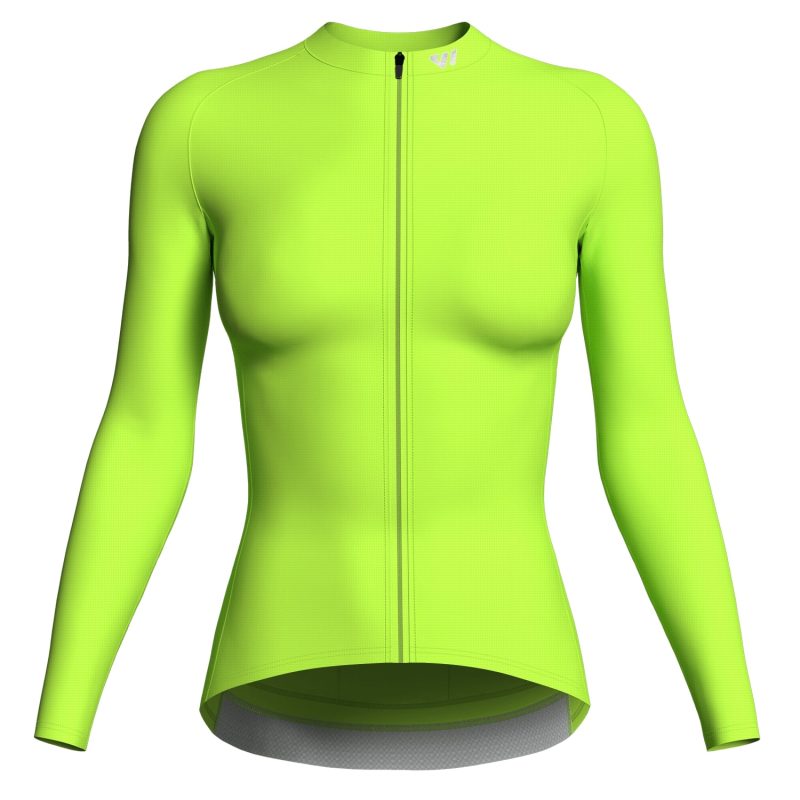 wulibike-green-long sleeve-cycling-jersey-women-front
