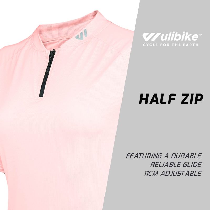 WULIBIKE-pink-half-zip-cycling-jersey-description.