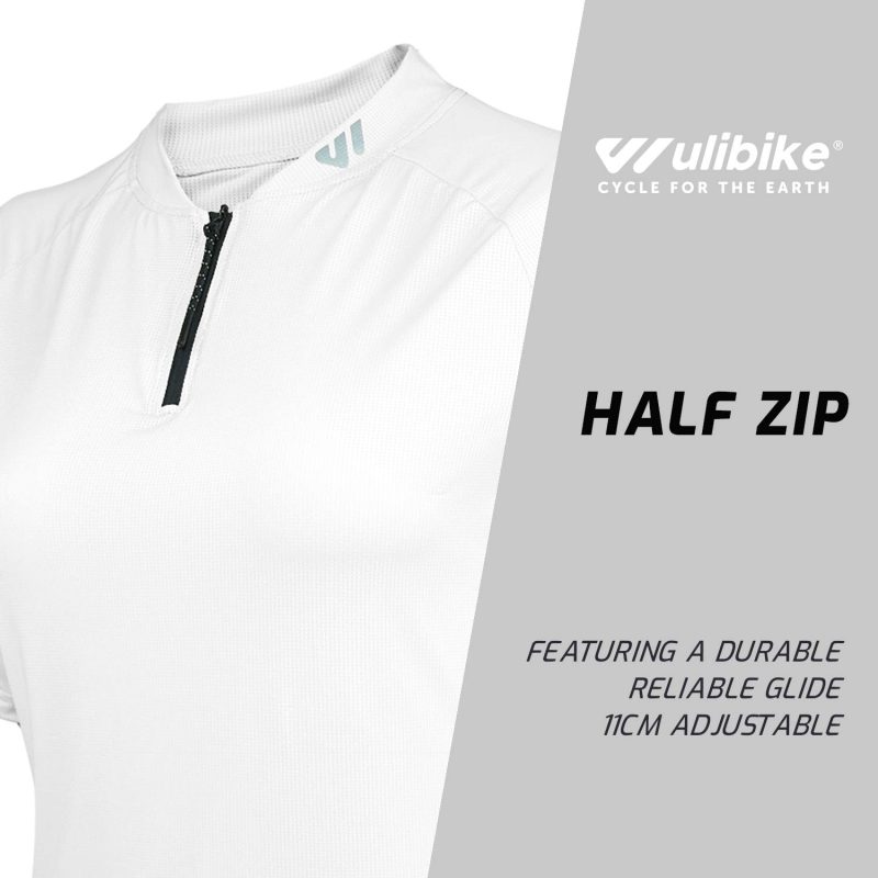 Women's Half-Zip Jersey White - Image 5
