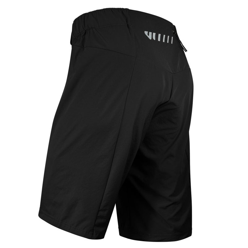 side view of men's mountain biking shorts black