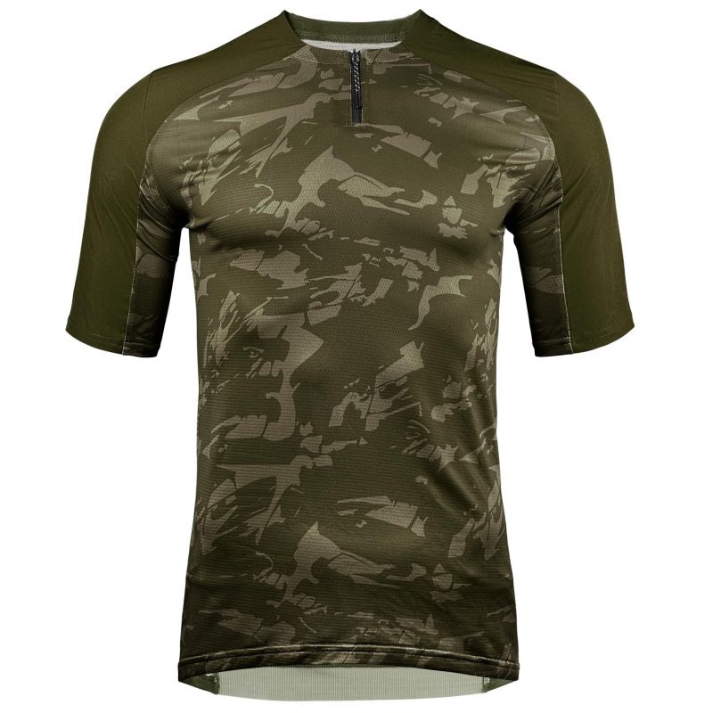Men-camouflage-Cycling-Jersey-Front-Olivegreen