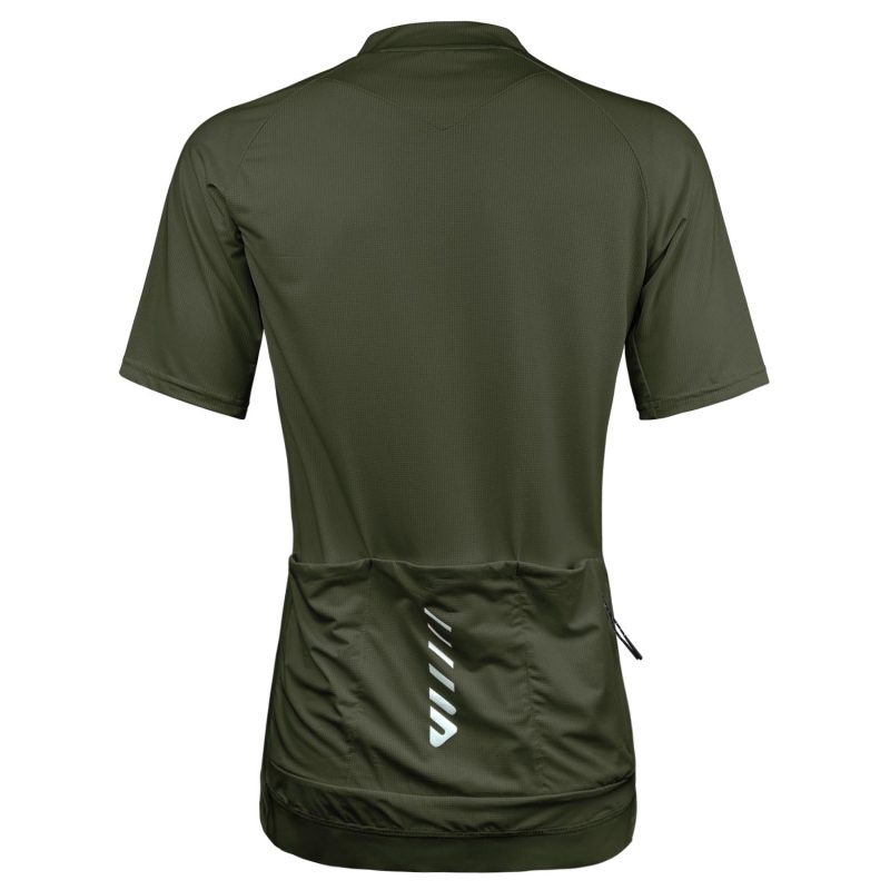 WULIBIKE-olive-green-half-zip-cycling-jersey-back-view.