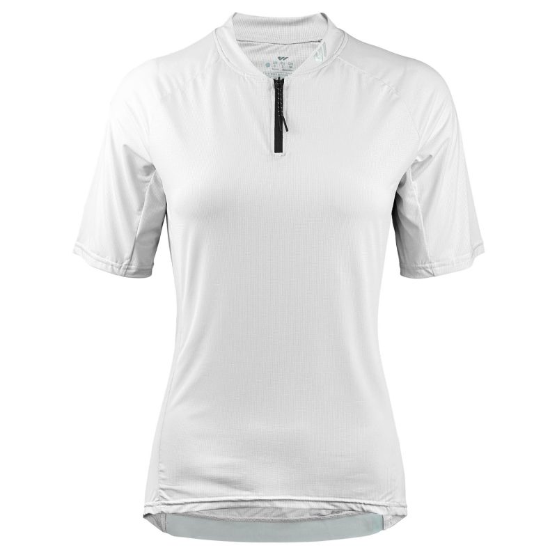 WULIBIKE-white-half-zip-cycling-jersey-front-view.