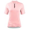 WULIBIKE-pink-half-zip-cycling-jersey-front-view.