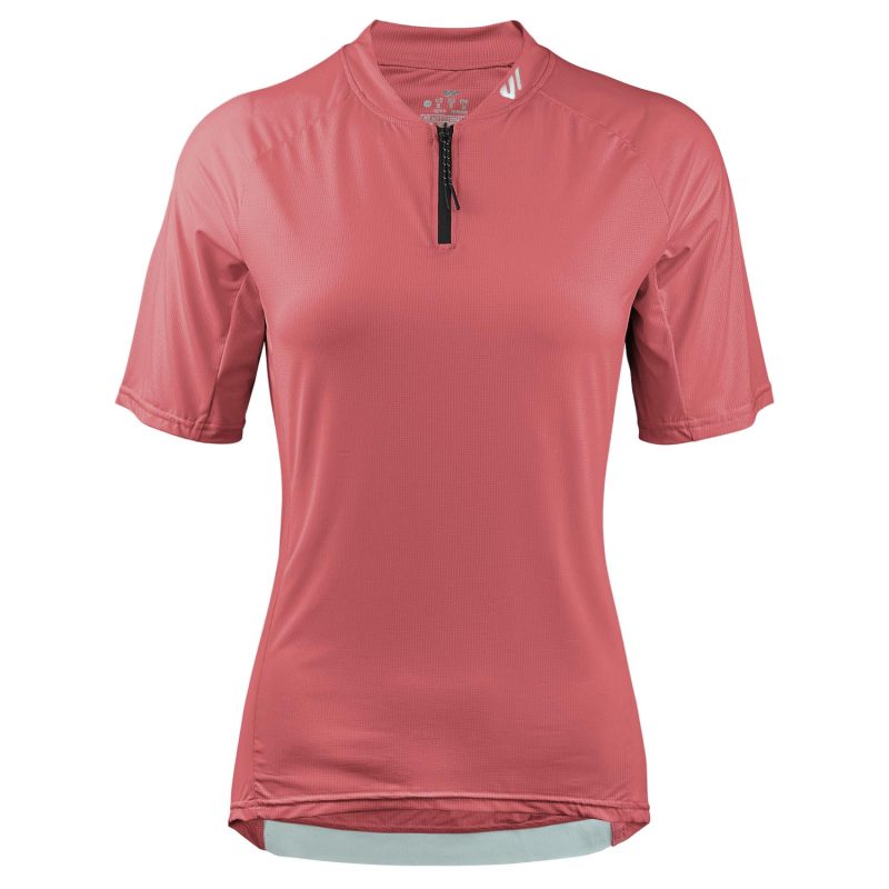 WULIBIKE-red-half-zip-cycling-jersey-front-view.