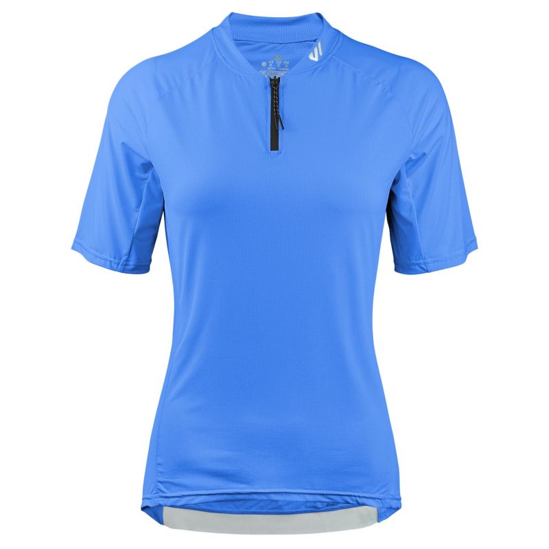 WULIBIKE-blue-half-zip-cycling-jersey-front-view.