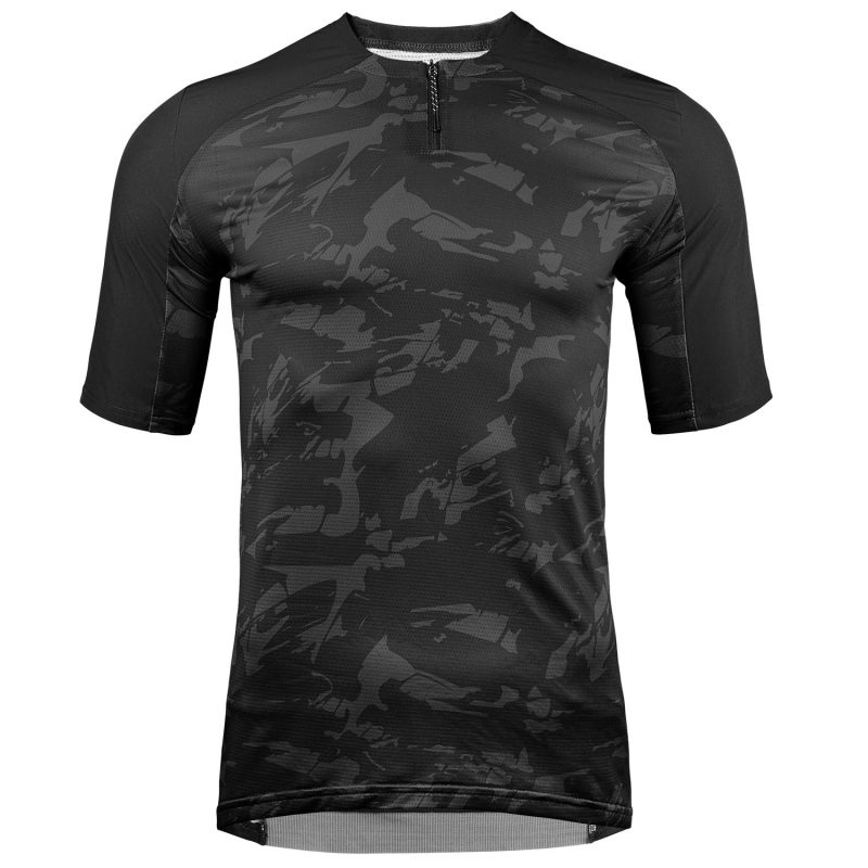 Men-camouflage-Cycling-Jersey-Front-Black