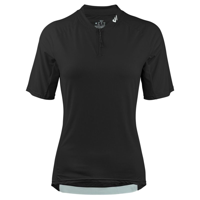 WULIBIKE-black-half-zip-cycling-jersey-front-view.
