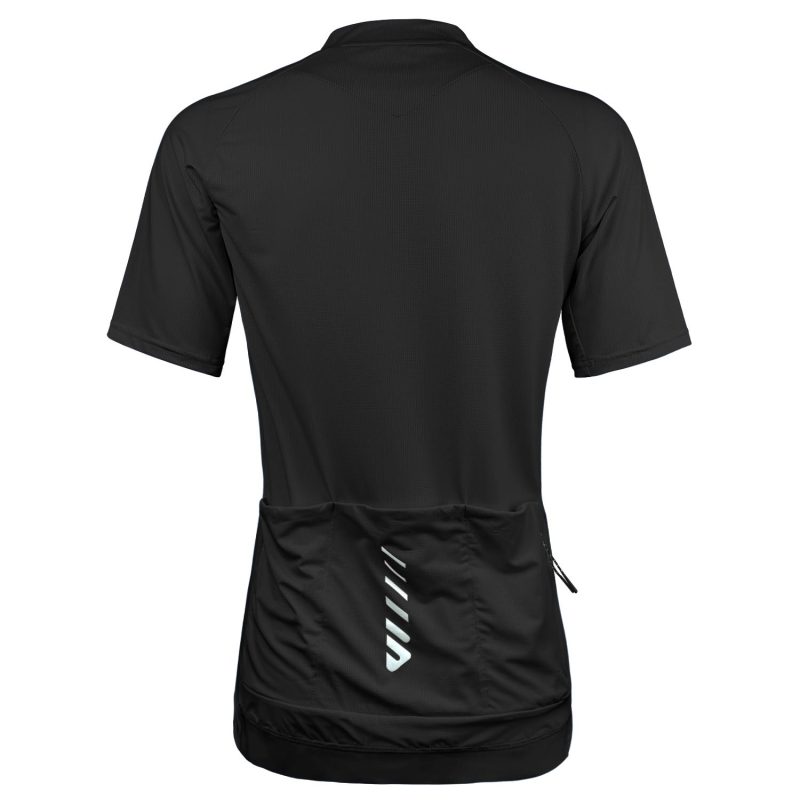 WULIBIKE-black-half-zip-cycling-jersey-back-view.