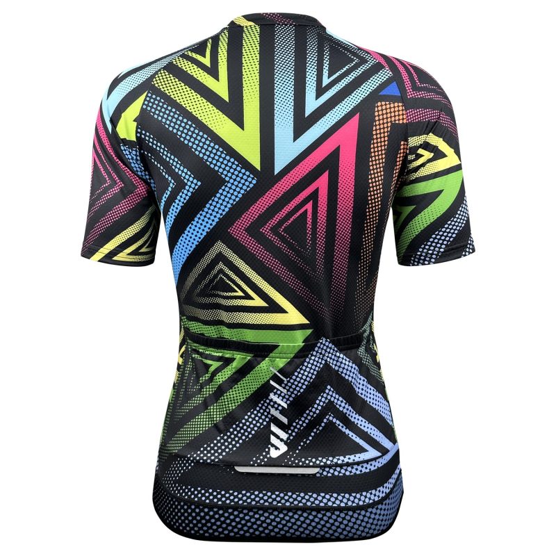 Women's-Colorful-Cycling-Jersey-black-back
