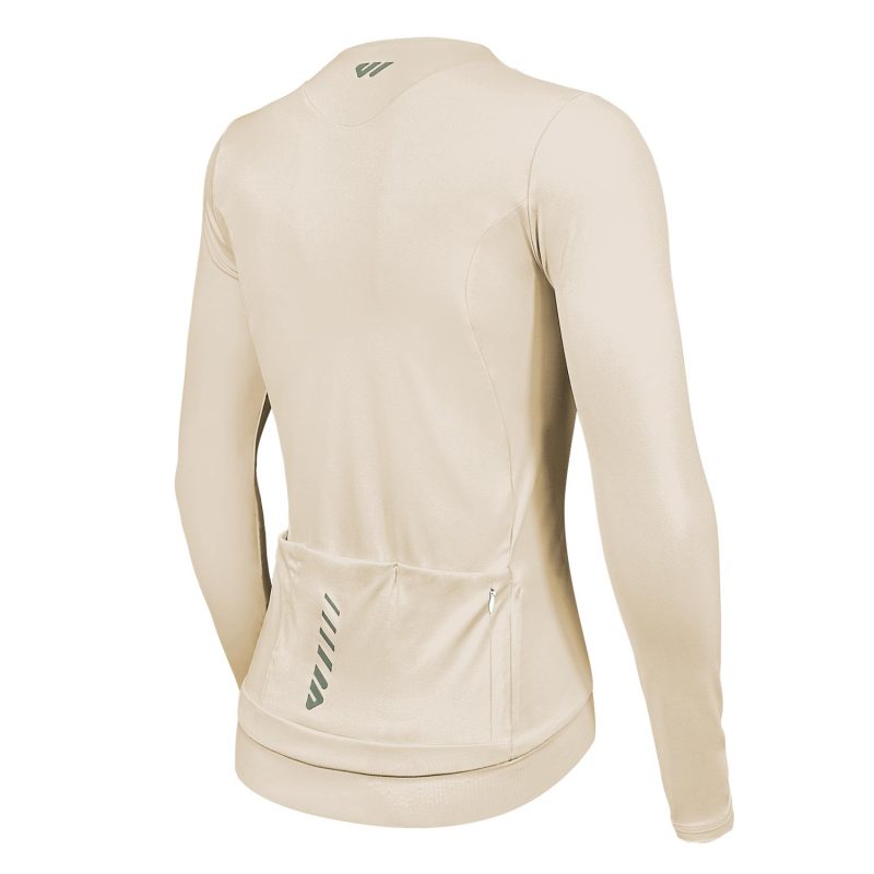 Women Thick Long Sleeve Jersey Light coffee - Image 4