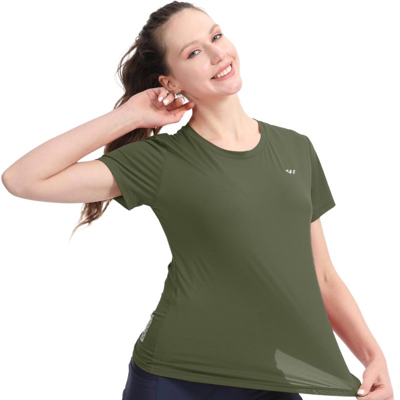 Women'S Sports T-Shirts Olive Green - Image 5
