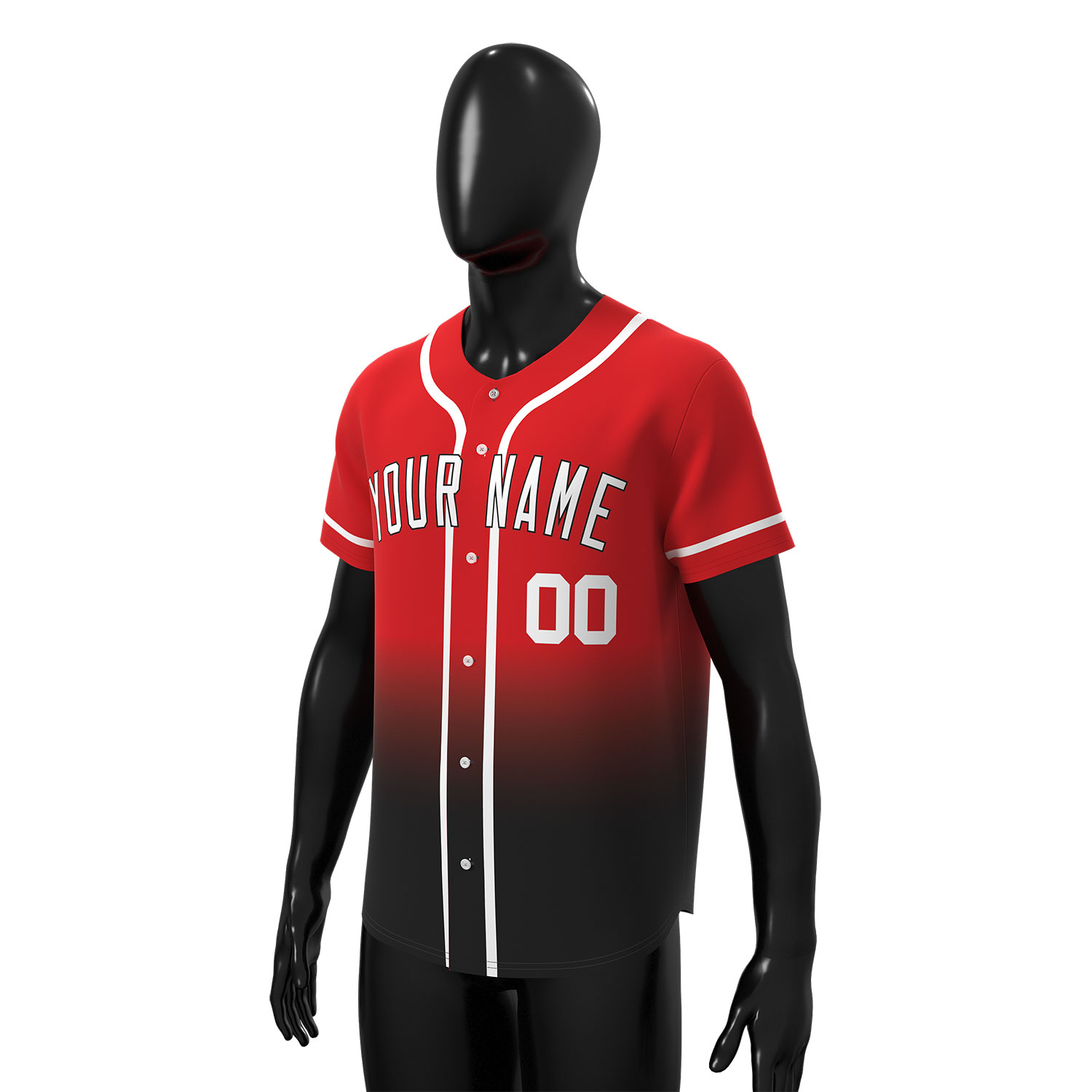 Custom Baseball Jersey Red-Black - Image 3