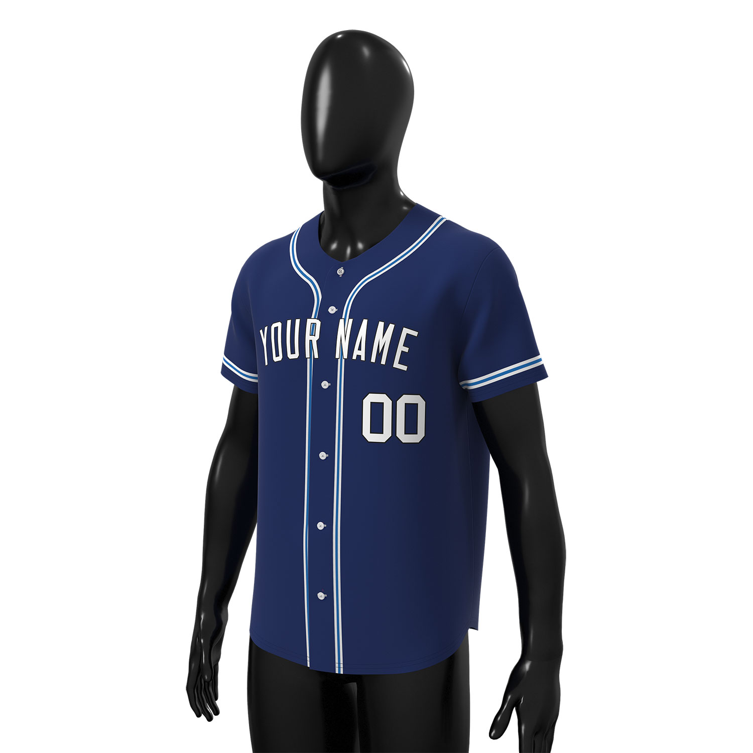 Custom Baseball Jersey Blue - Image 3