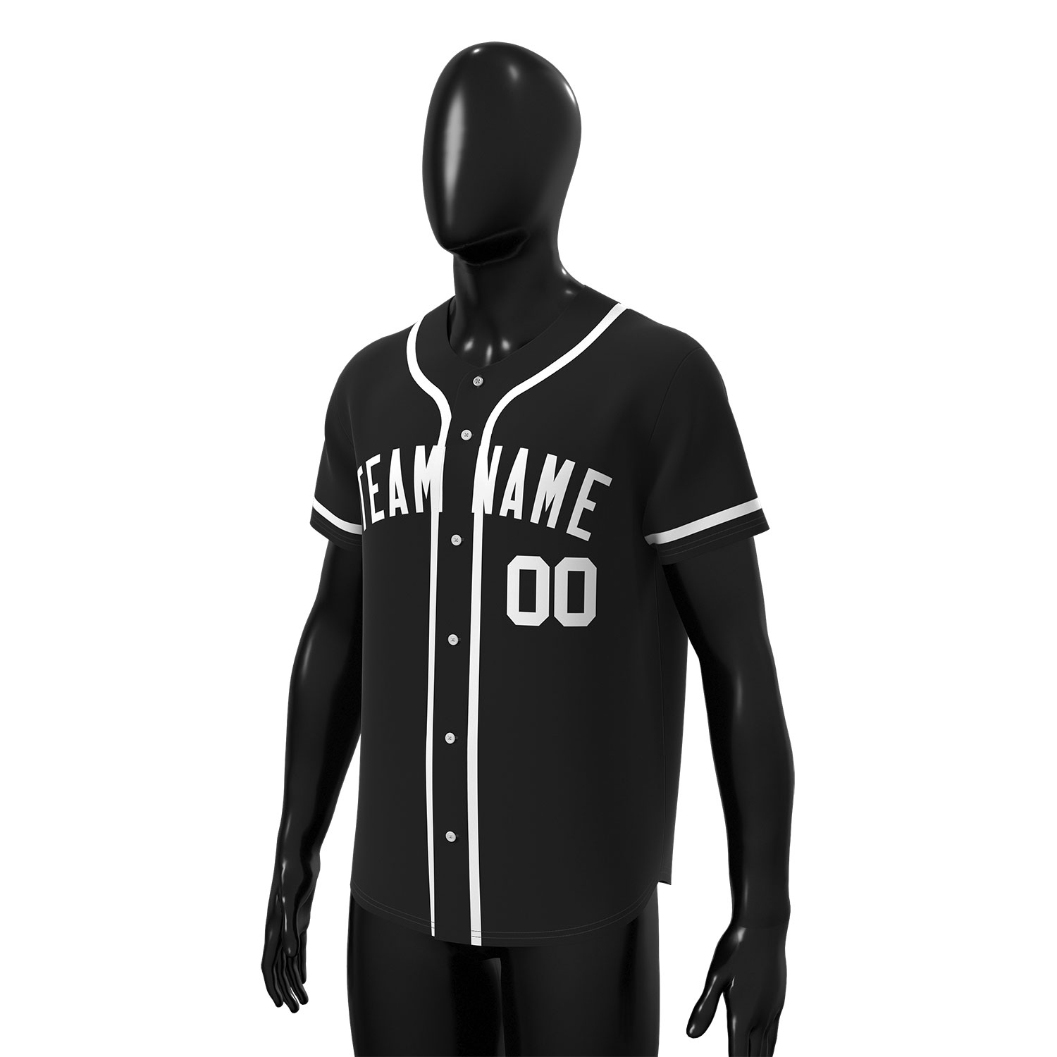Custom Baseball Jersey Black - Image 3