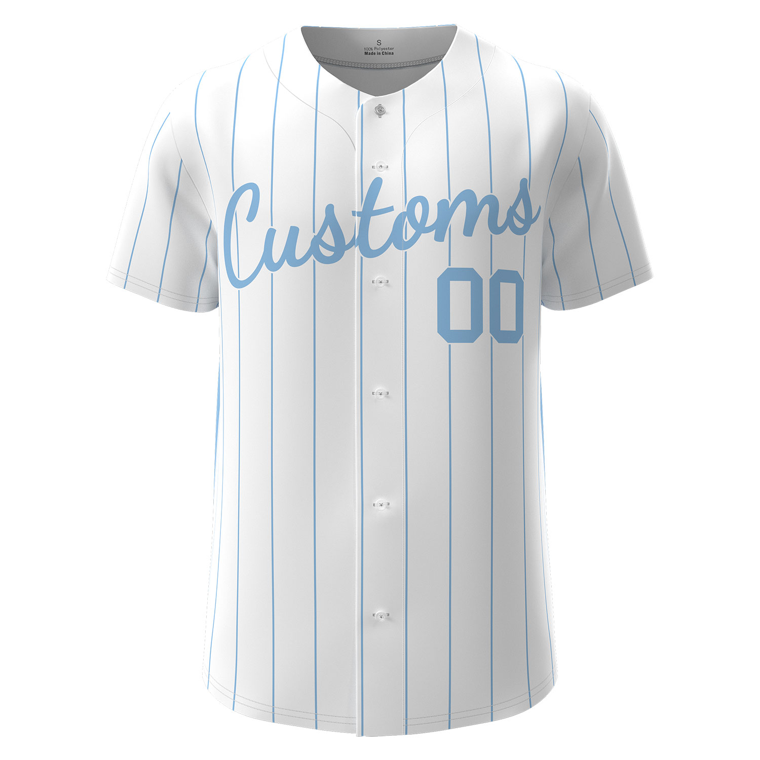 Custom Baseball Jersey White-Blue