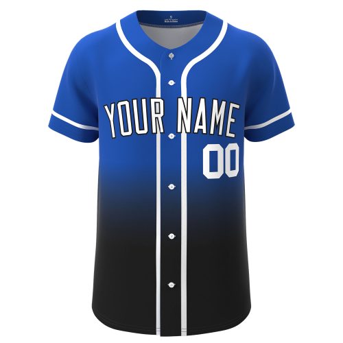 Custom Baseball Jersey Blue-Black